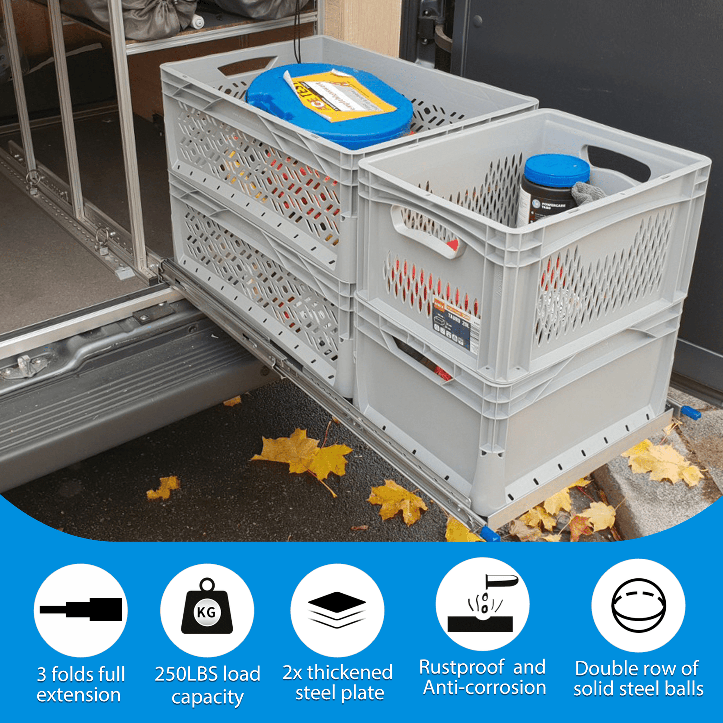 YENUO Heavy Duty Locking Drawer Slides Full Extension Runners With Lock 12 14 16 18 20 22 24 26 28 30 32 34 36 38 40 Inch Side Mount Ball Bearing Rails Track Glides 250 Lbs 1 Pair (With Lock) - YENUO