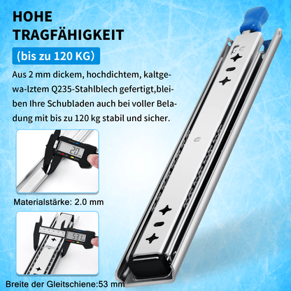 YENUO Heavy Duty Locking Drawer Slides Full Extension Runners With Lock 12 14 16 18 20 22 24 26 28 30 32 34 36 38 40 Inch Side Mount Ball Bearing Rails Track Glides 250 Lbs 1 Pair (With Lock) - YENUO