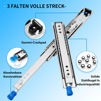 YENUO Heavy Duty Locking Drawer Slides Full Extension Runners With Lock 12 14 16 18 20 22 24 26 28 30 32 34 36 38 40 Inch Side Mount Ball Bearing Rails Track Glides 250 Lbs 1 Pair (With Lock) - YENUO